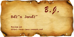 Bús Jenő névjegykártya